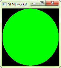 Screenshot of the Hello SFML application